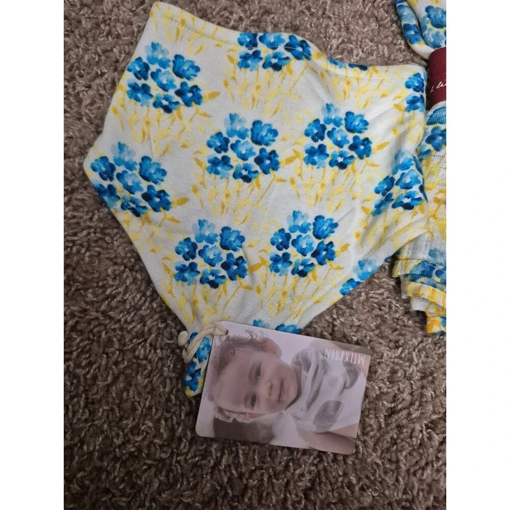 Milkbarn bamboo bib & burp cloths new with tags floral